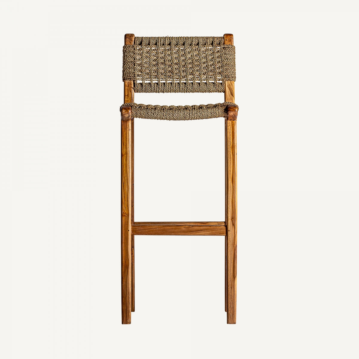 ROPE TEAK BAR CHAIR