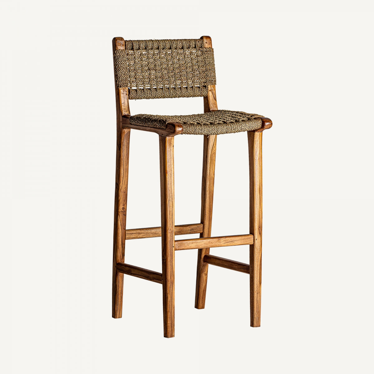 ROPE TEAK BAR CHAIR