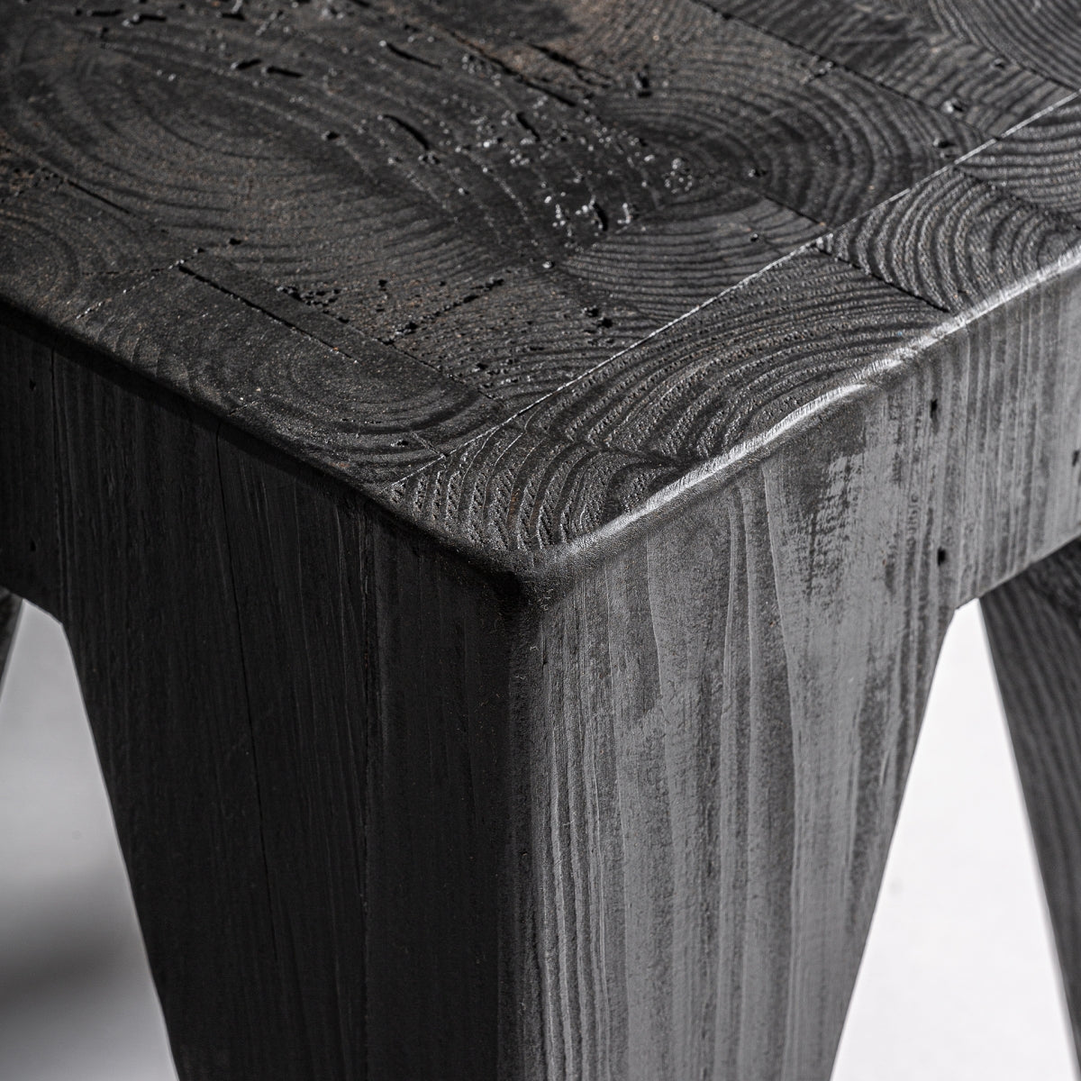 BLACK RUSTIC STOOL