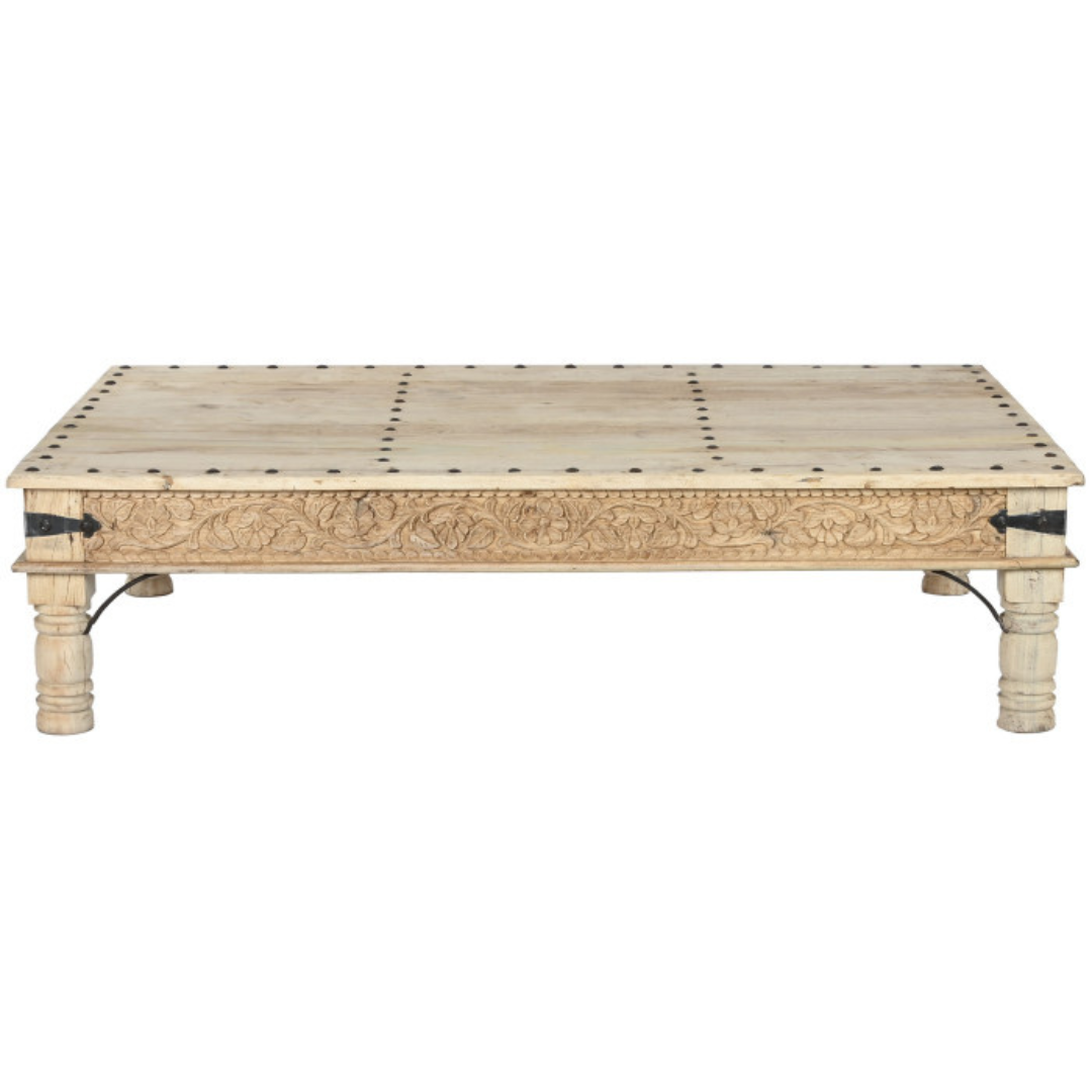 COFFEE TABLE CARVED WOOD*180