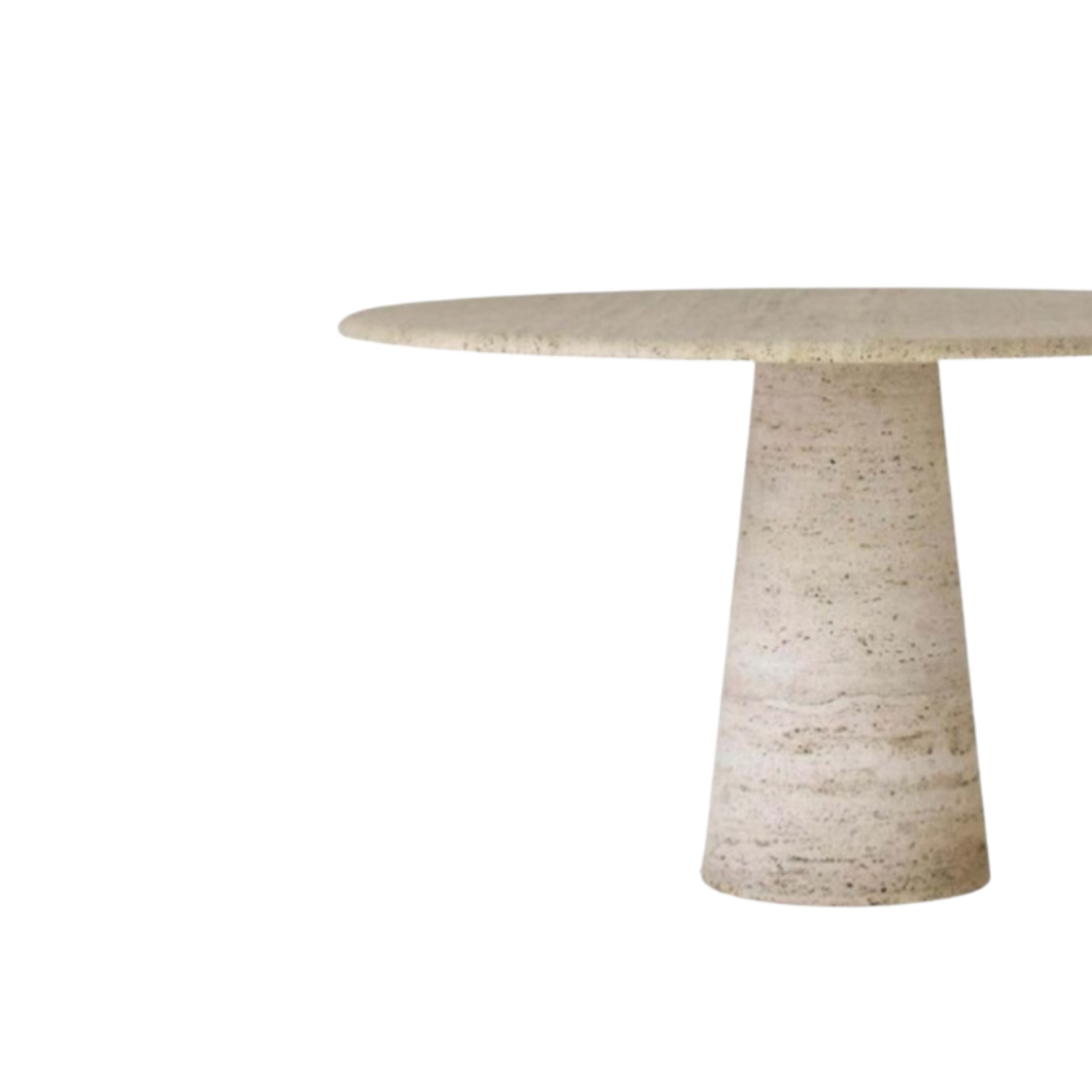 TRAVERTINE ROUND DINING TABLE