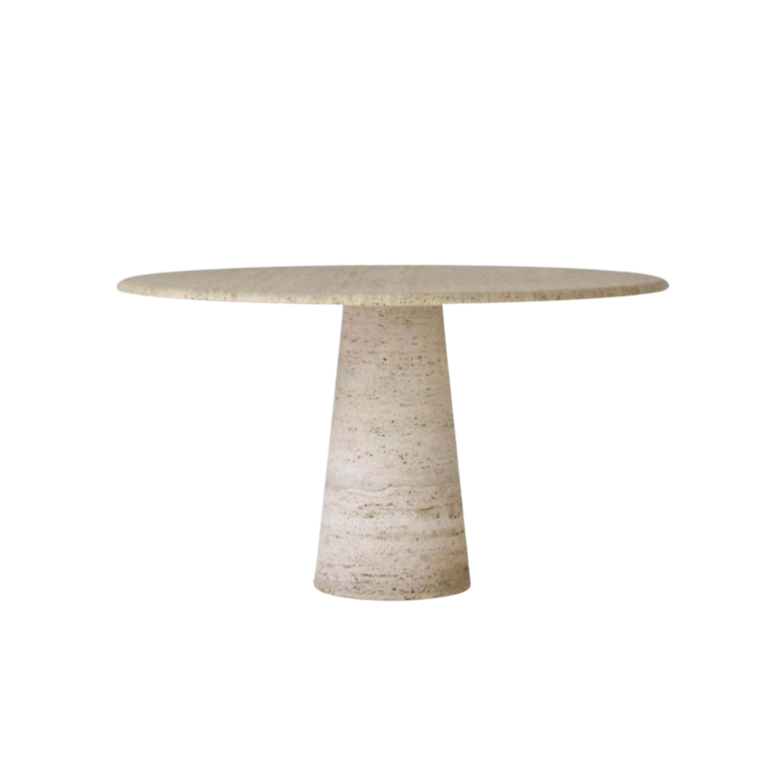 TRAVERTINE ROUND DINING TABLE