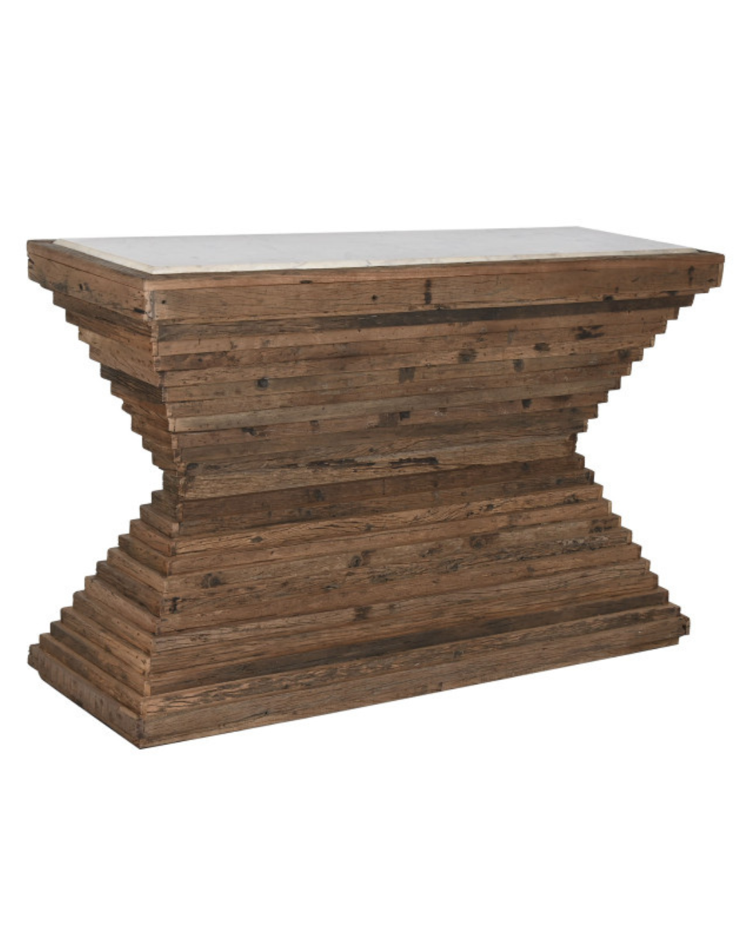 CONSOLE TABLE RECYCLED WOOD MARBLE