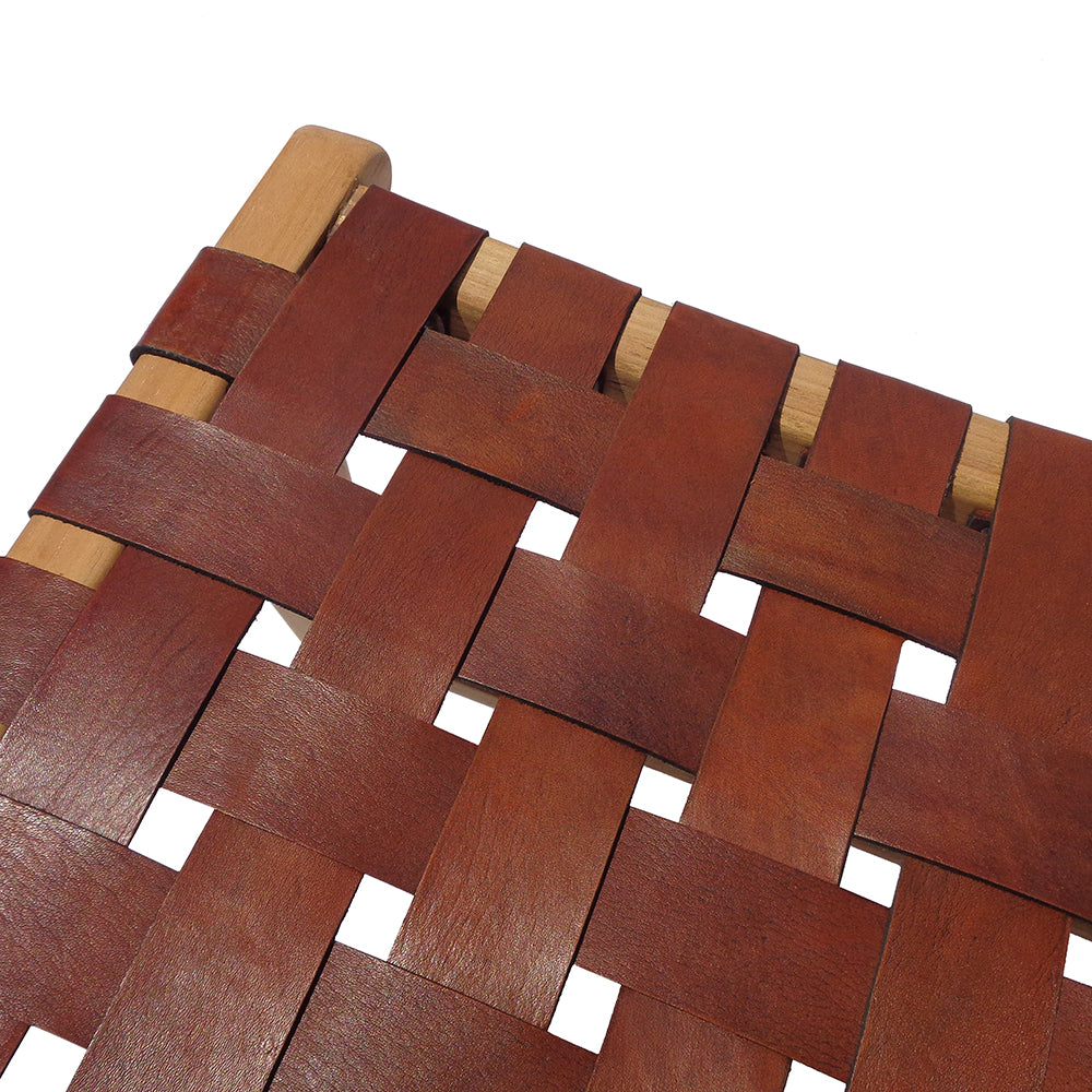 ZUZI BROWN LEATHER STOOL