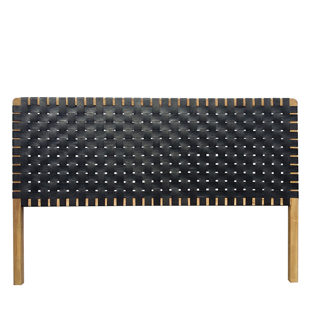 ZUZI BLACK LEATHER HEADBOARD