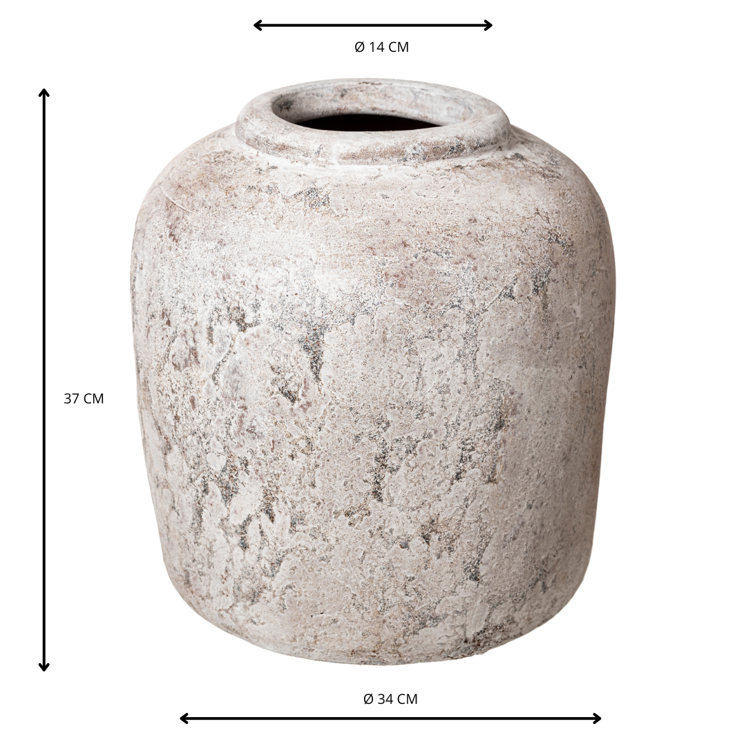 506 WHITE TAUPE VASE