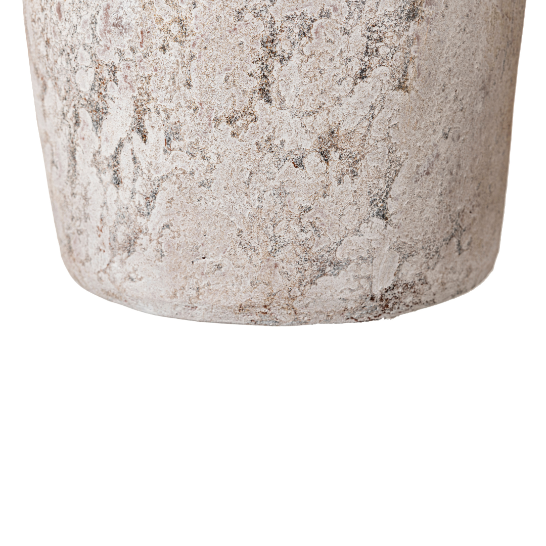 506 WHITE TAUPE VASE