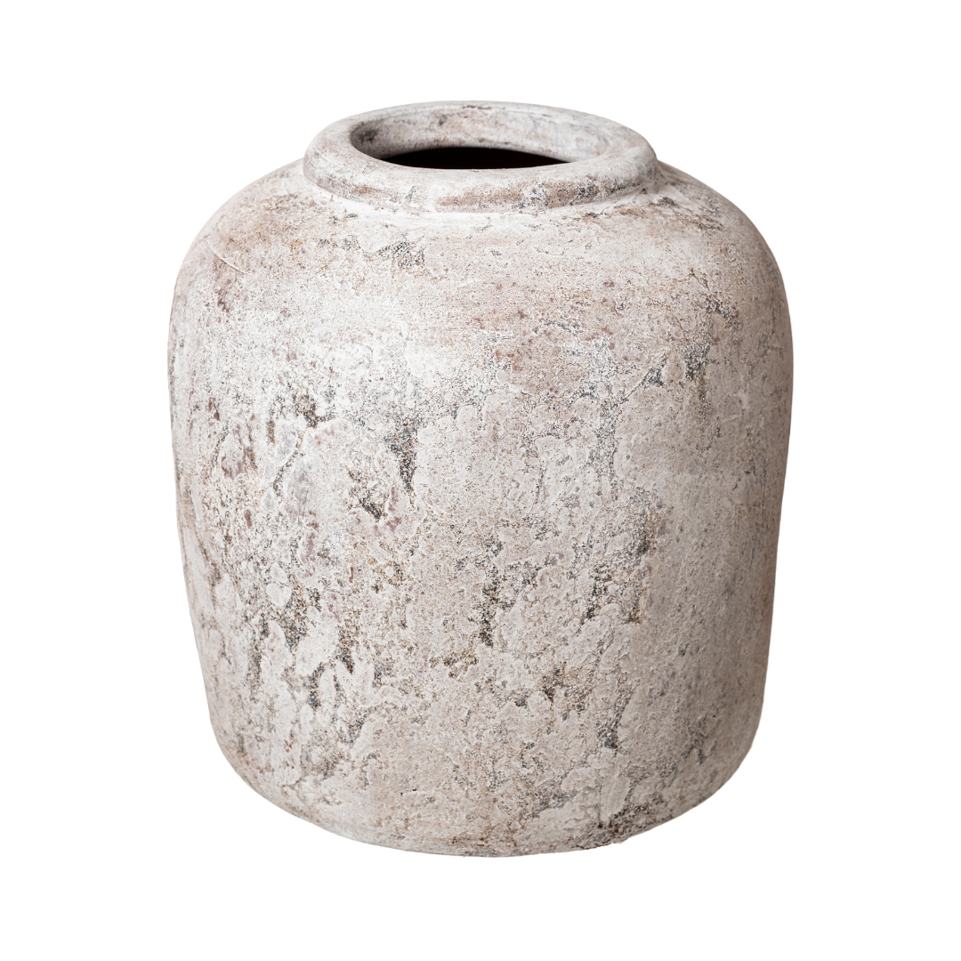 506 WHITE TAUPE VASE