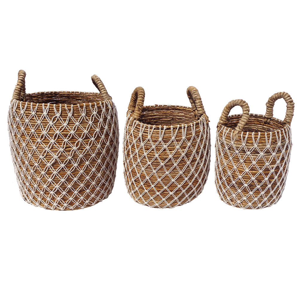BANANA BASKET MACRAME SET*3