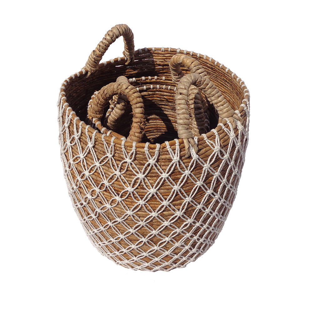 BANANA BASKET MACRAME SET*3