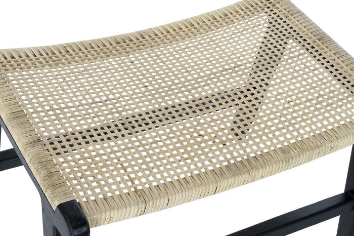 FOOT CHAIR RATTAN/BLACK