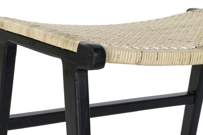 FOOT CHAIR RATTAN/BLACK