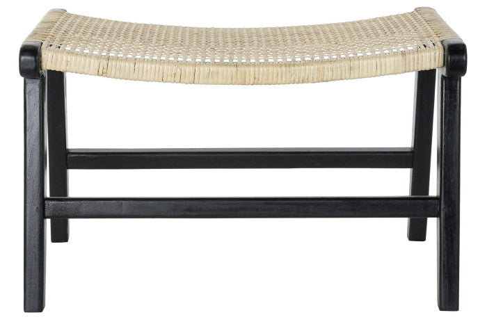 FOOT CHAIR RATTAN/BLACK