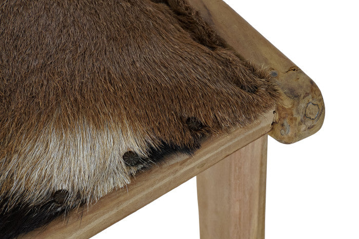 FOOT CHAIR TEAK/COW