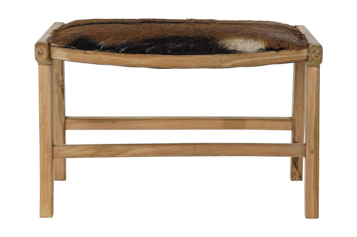 FOOT CHAIR TEAK/COW