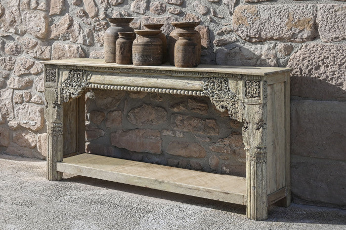 HAND-CARVED ANTIQUE SOLID WOOD CONSOLE TABLE 184cm