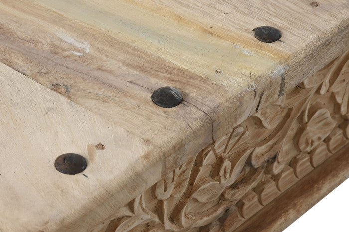 COFFEE TABLE CARVED WOOD*180