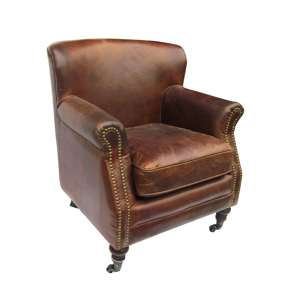 LEATHER TEACHER ARMCHAIR