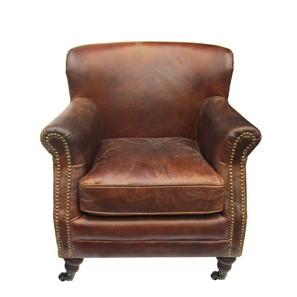 LEATHER TEACHER ARMCHAIR
