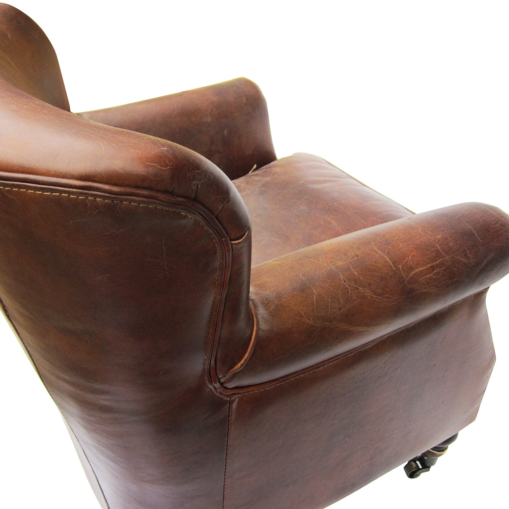 LEATHER TEACHER ARMCHAIR