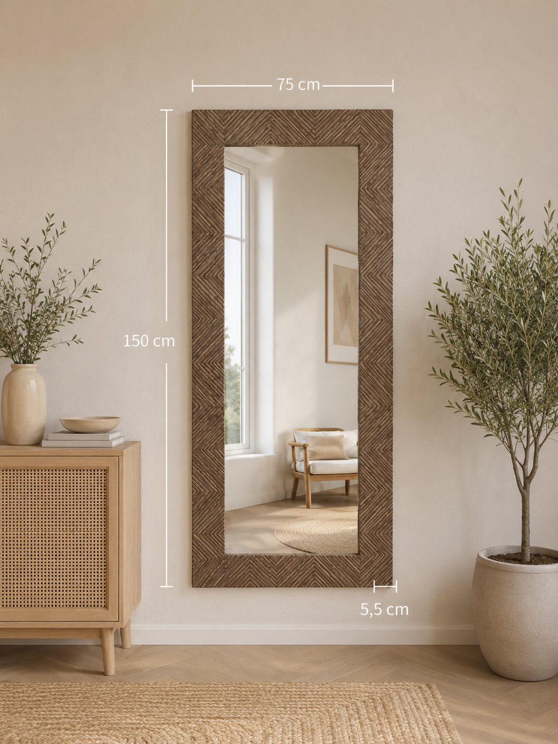 BAMBOO& RESIN MIRROR 150cm