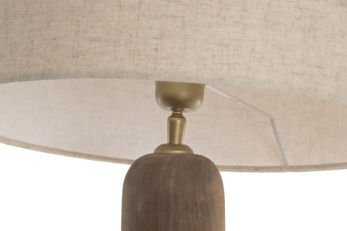 MANGO WOOD/LINEN TABLE LAMP NATURAL