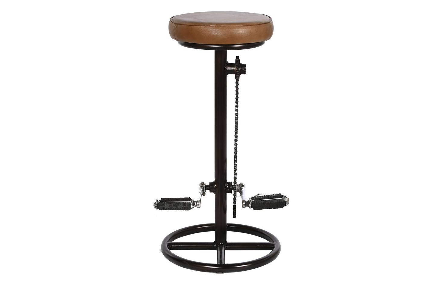 INDUSTRIAL LEATHER BAR CHAIR