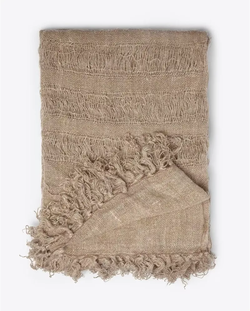 CURTAIN IN 100%LINEN WITH LEATHER RINGS FOR HANGING