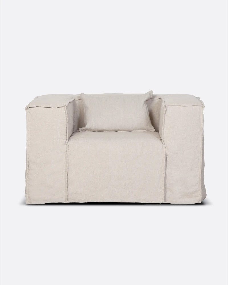 LINEN ARMCHAIR STROZZI/WHITE