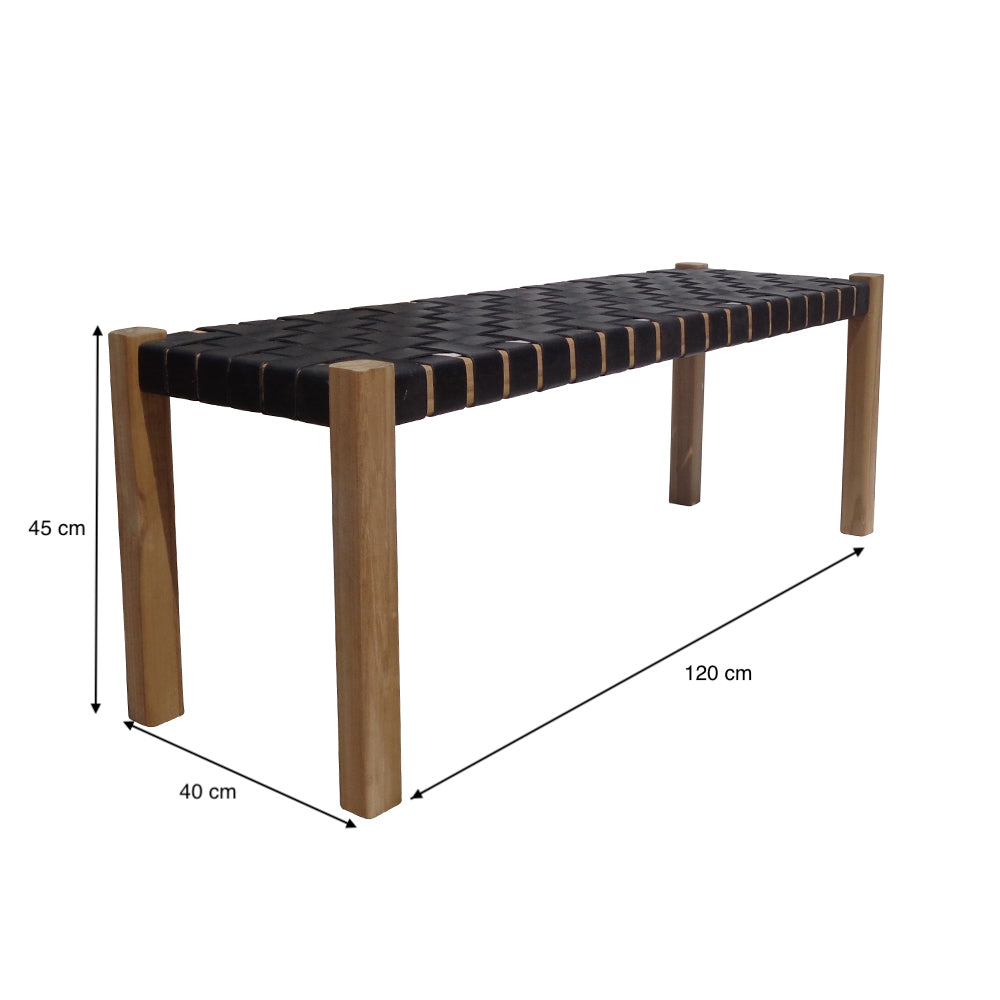 ZUZI LEATHER BENCH