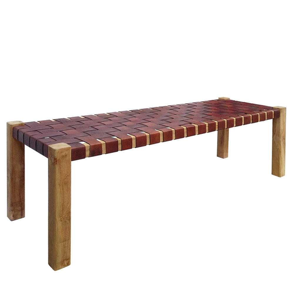 ZUZI LEATHER BENCH