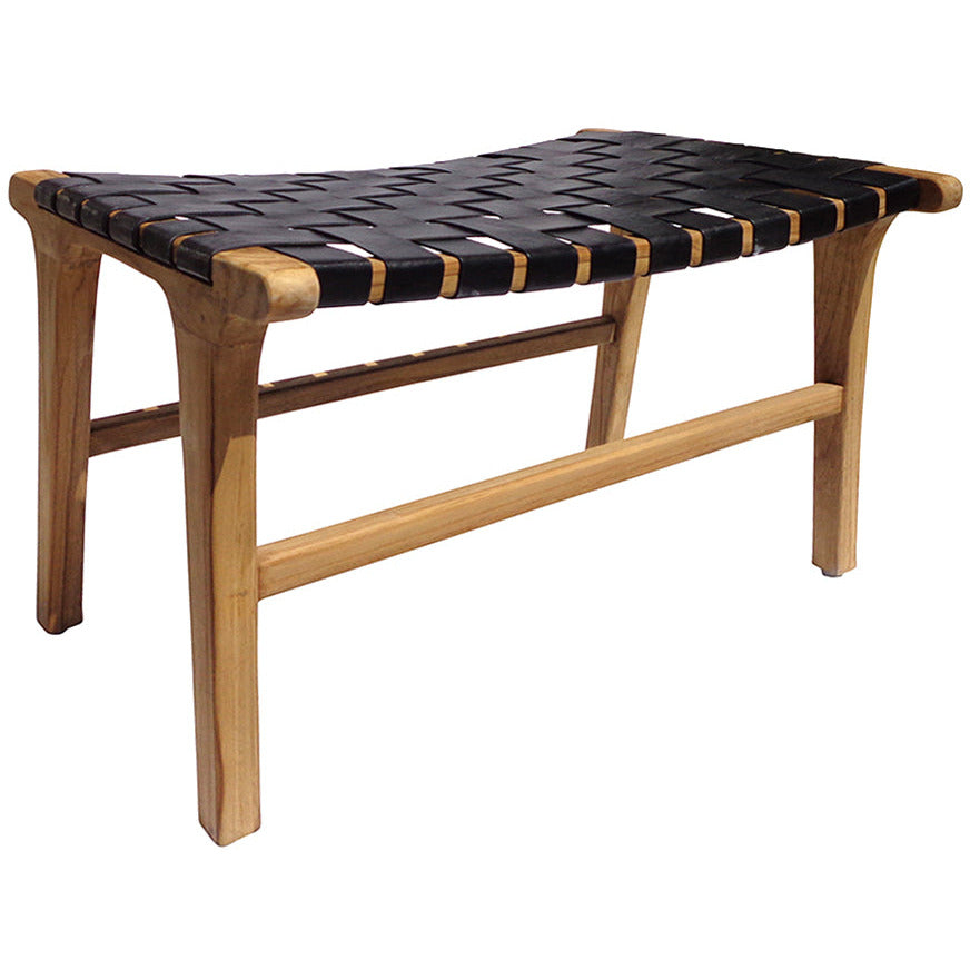 ZUZI BLACK LEATHER STOOL