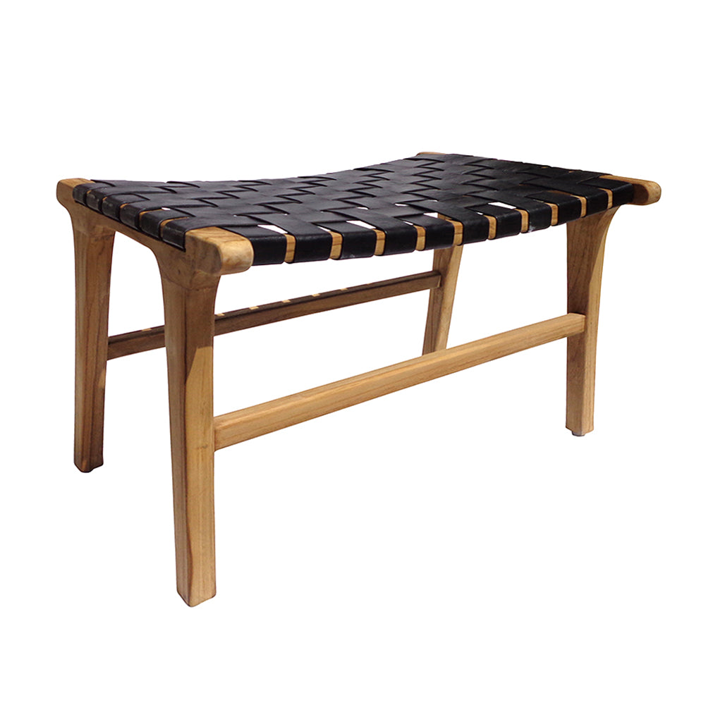 ZUZI BLACK LEATHER STOOL