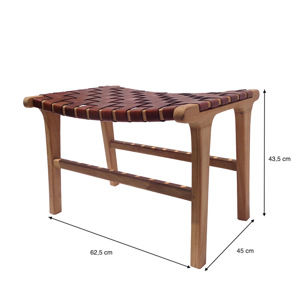 ZUZI BROWN LEATHER STOOL