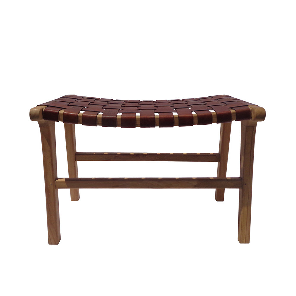 ZUZI BROWN LEATHER STOOL