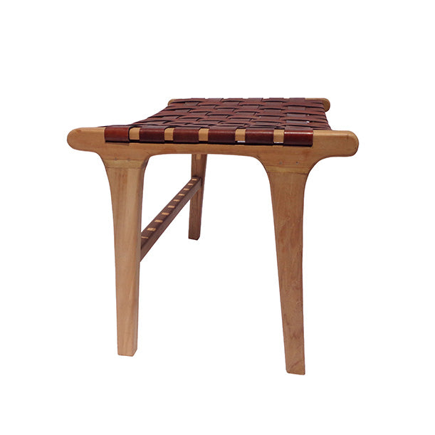 ZUZI BROWN LEATHER STOOL