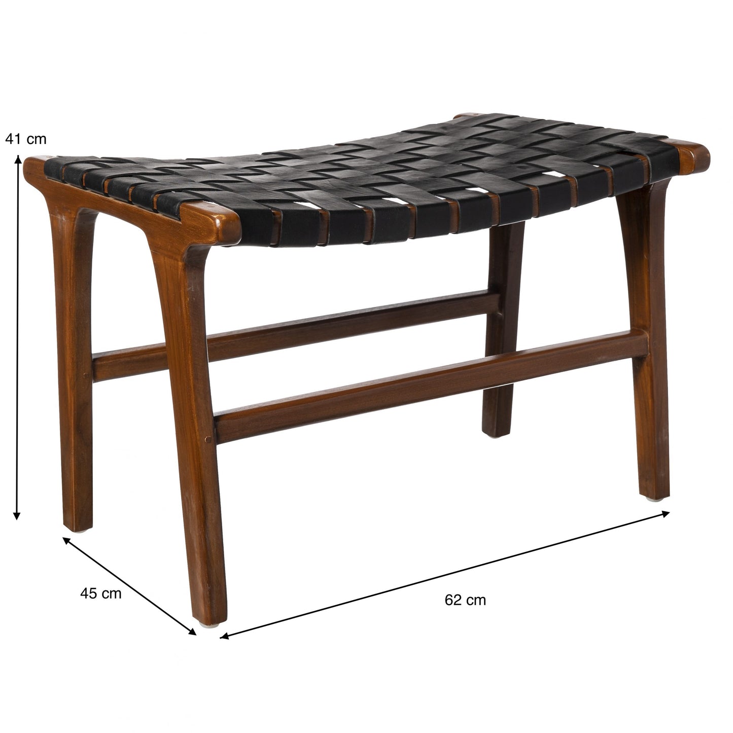 ZUZI BLACK LEATHER STOOL