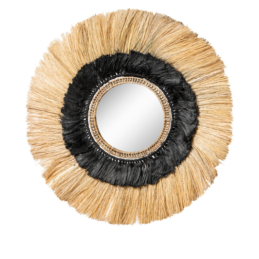 CANE ROUND MIRROR