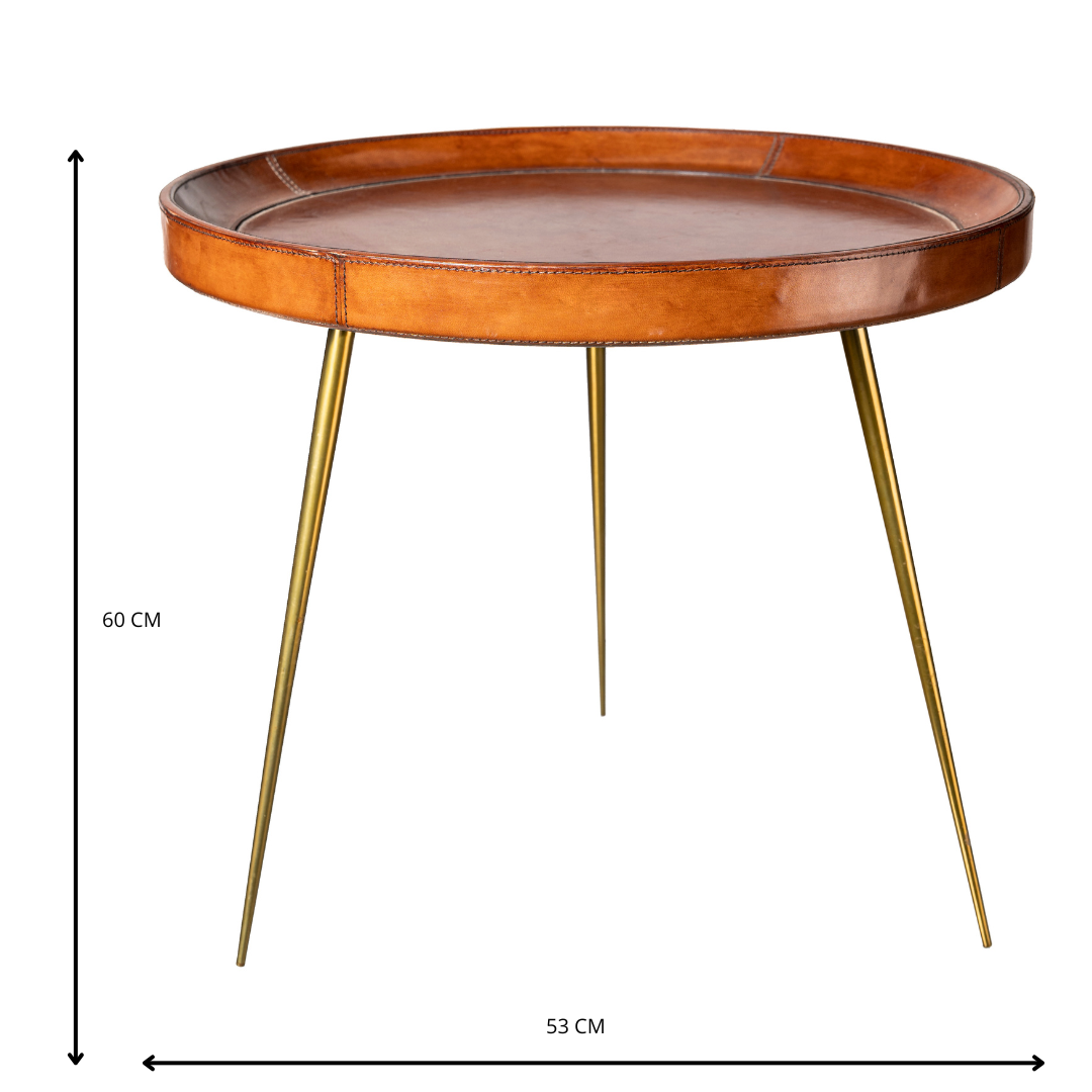ABAS ROUND LEATHER TABLE