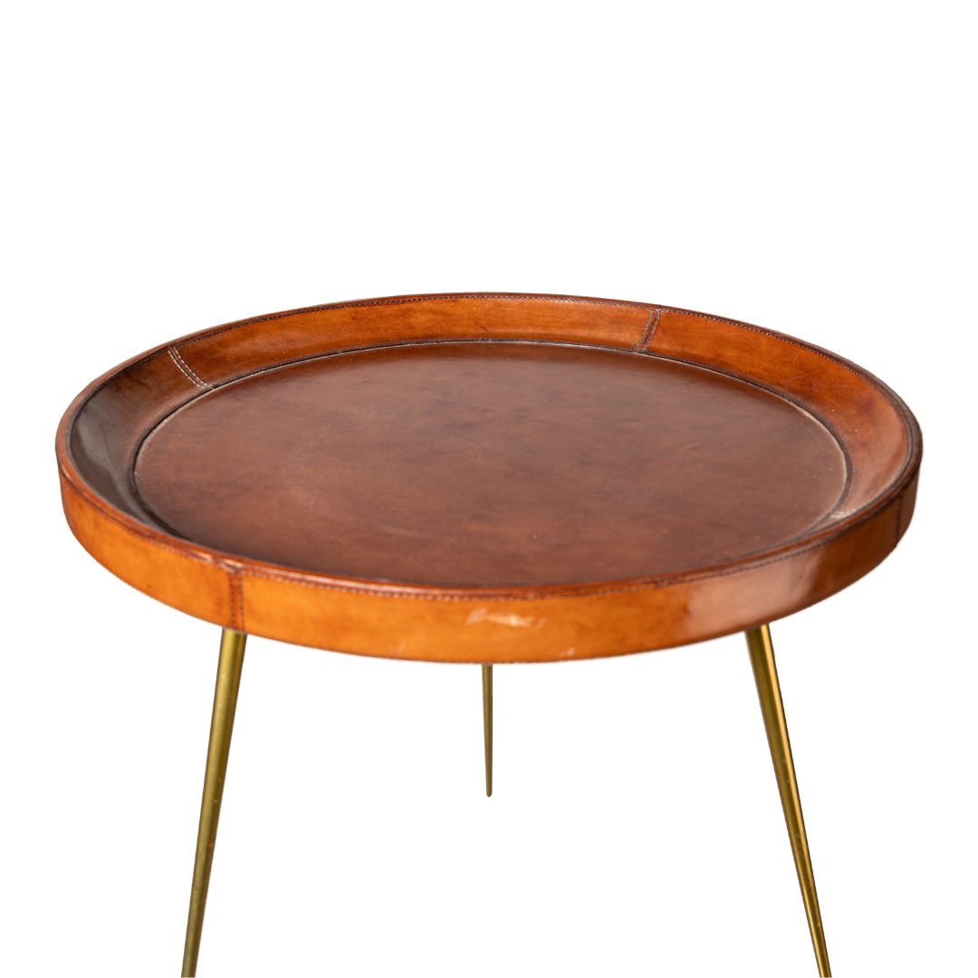 ABAS ROUND LEATHER TABLE