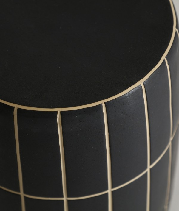 TANK SIDE TABLE IN BLACK 47cm