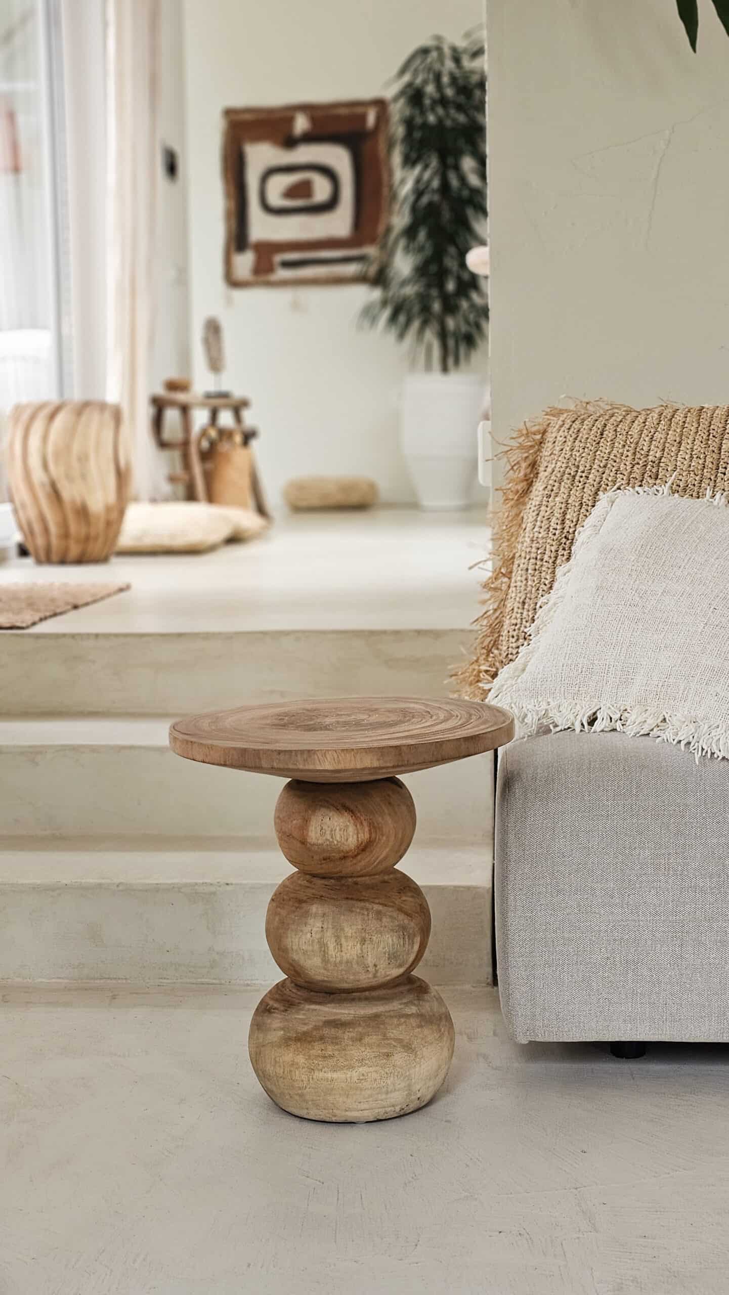 WOOD ROUND SIDE TABLE EMU