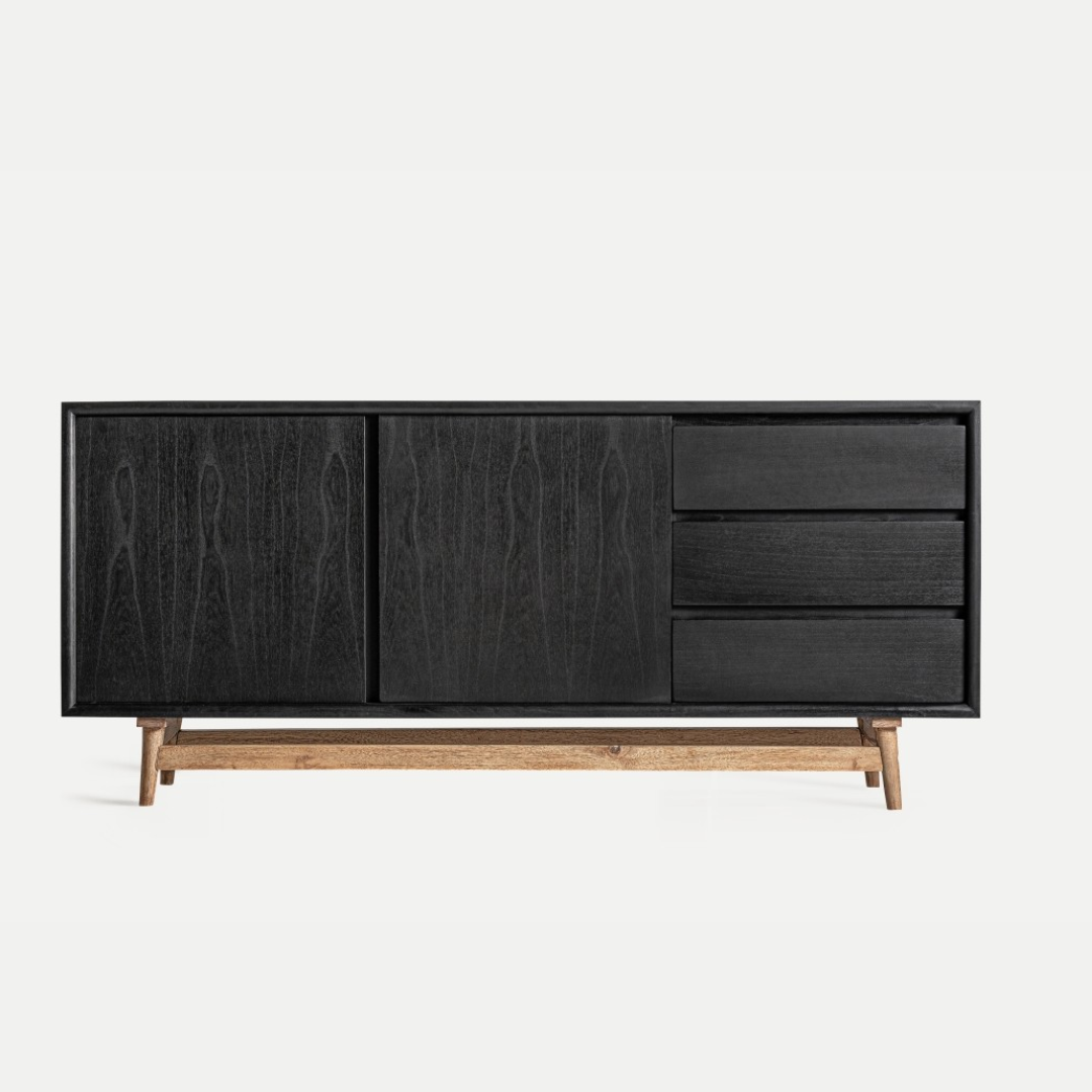 Бюфет Thiers черен дървен 180 см