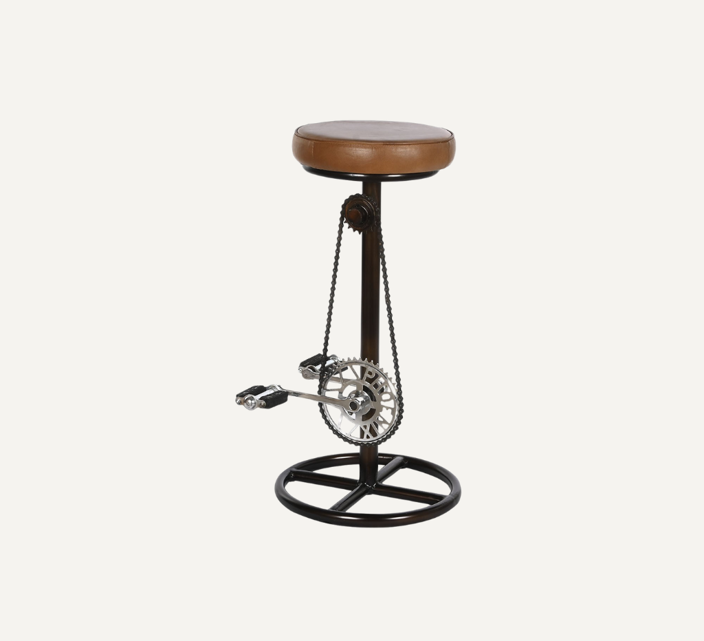 INDUSTRIAL LEATHER  BAR CHAIR