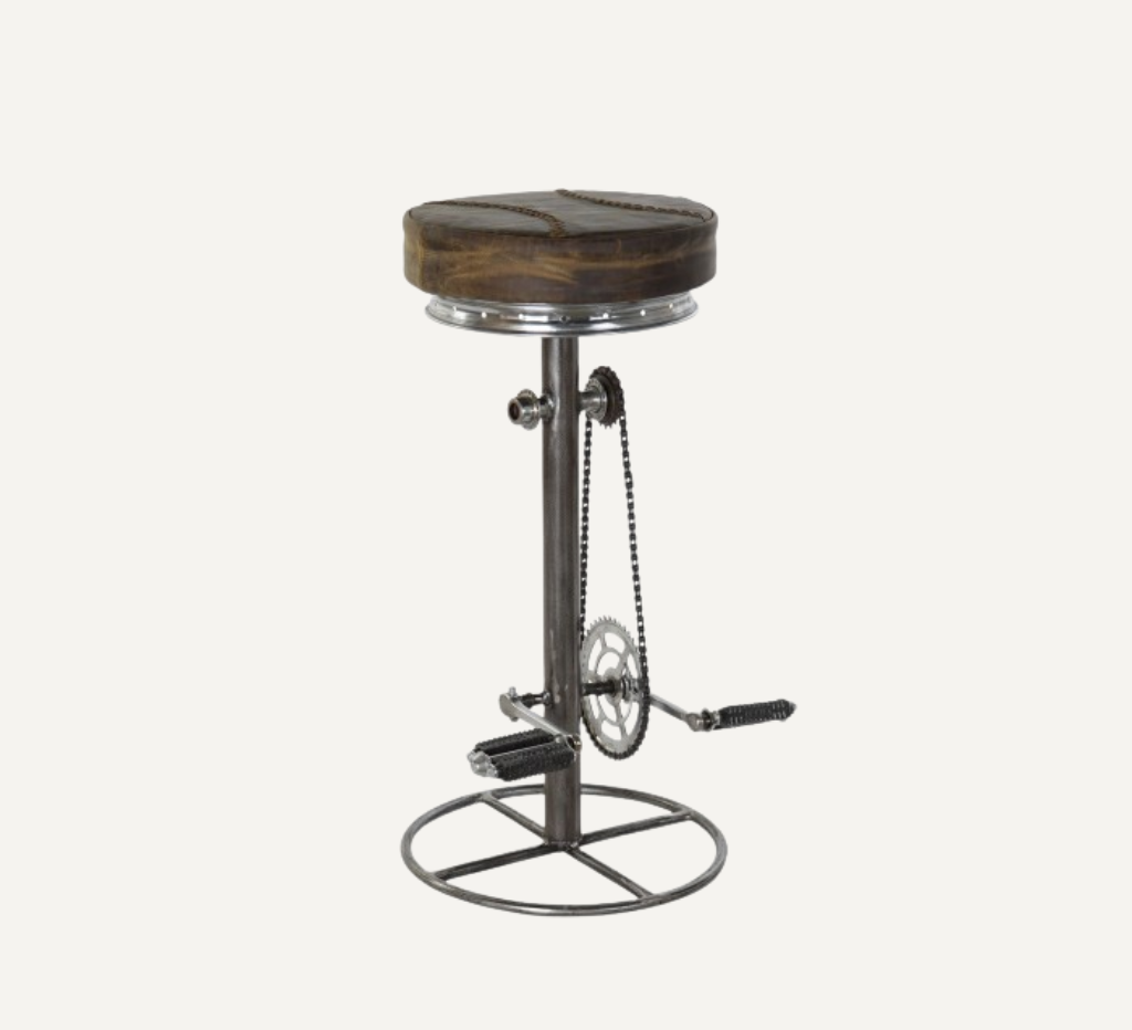 INDUSTRIAL LEATHER  BAR CHAIR