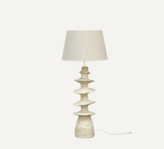 CERAMIC FLOOR LAMP IN BEIGE 93cm