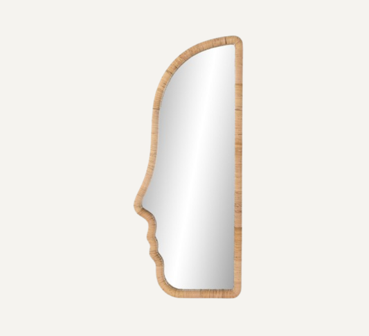 RATTAN MIRROR FACE 120cm