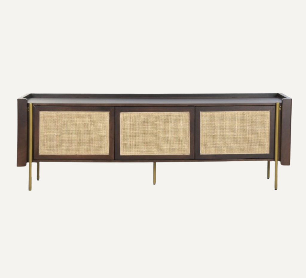 MANGO WOOD TV CABINET DARK BROWN MONTU 160cm
