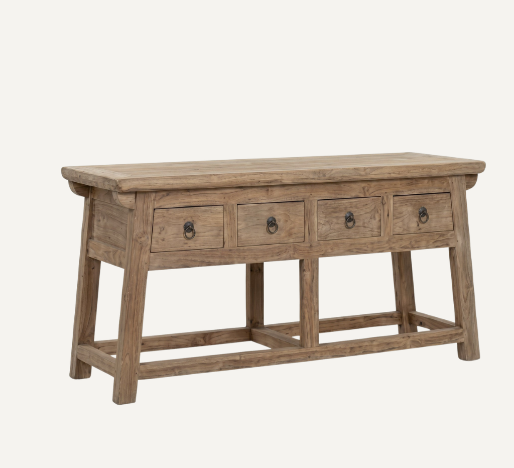 RECYCLED TEAK WOOD CONSOLE TABLE 140 cm