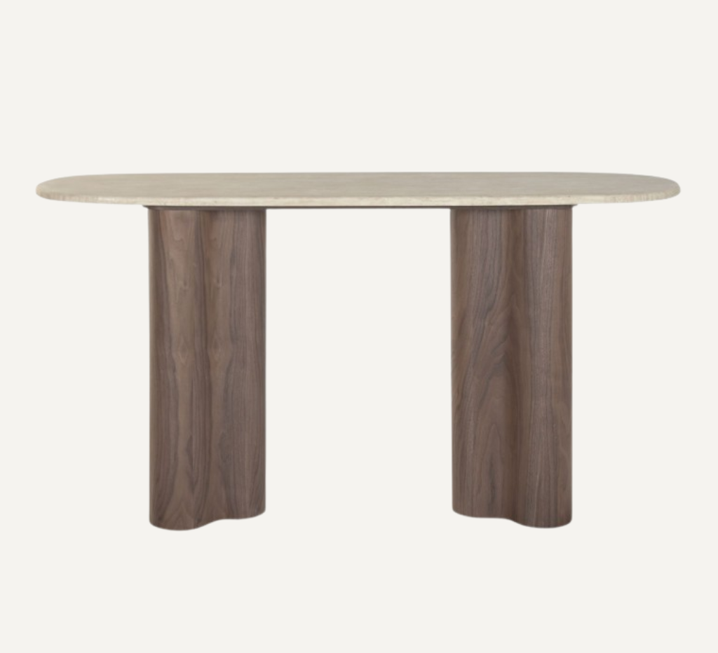 GRANITE & WOOD CONSOLE TABLE 150 cm